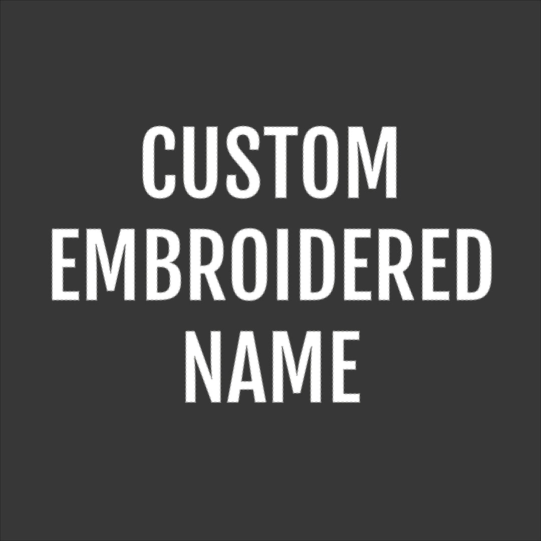 Custom embroidered name