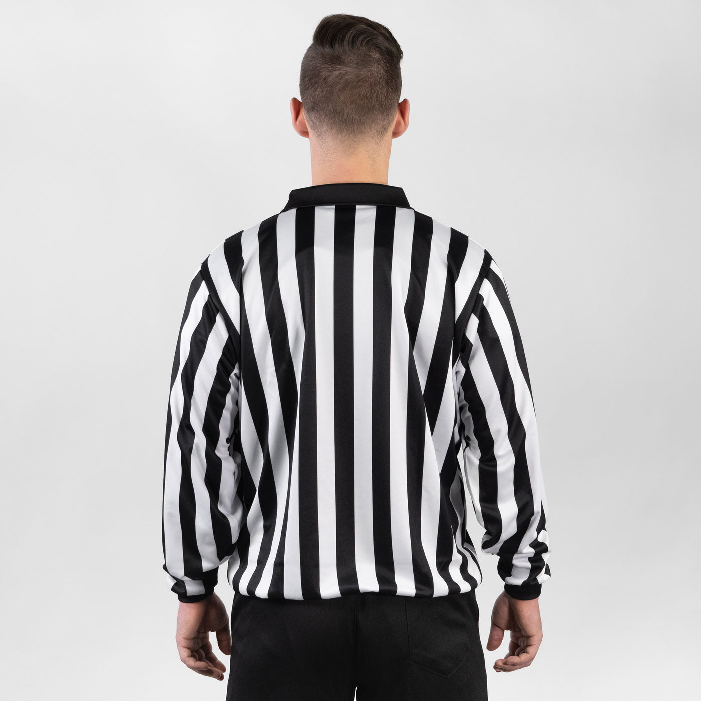 Zebrasclub ZL1 hockey referee jersey with snaps back view