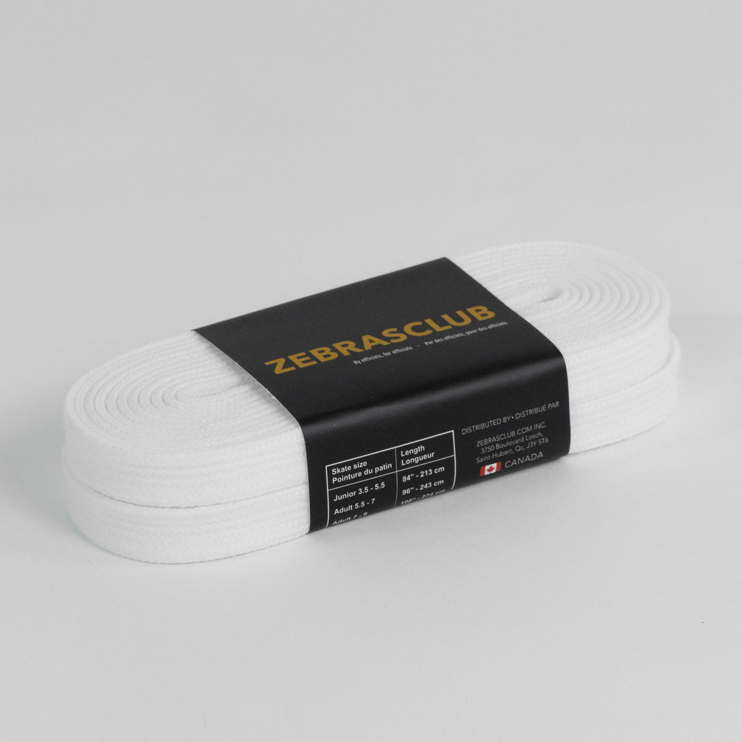 Zebrasclub hockey referee waxed white laces