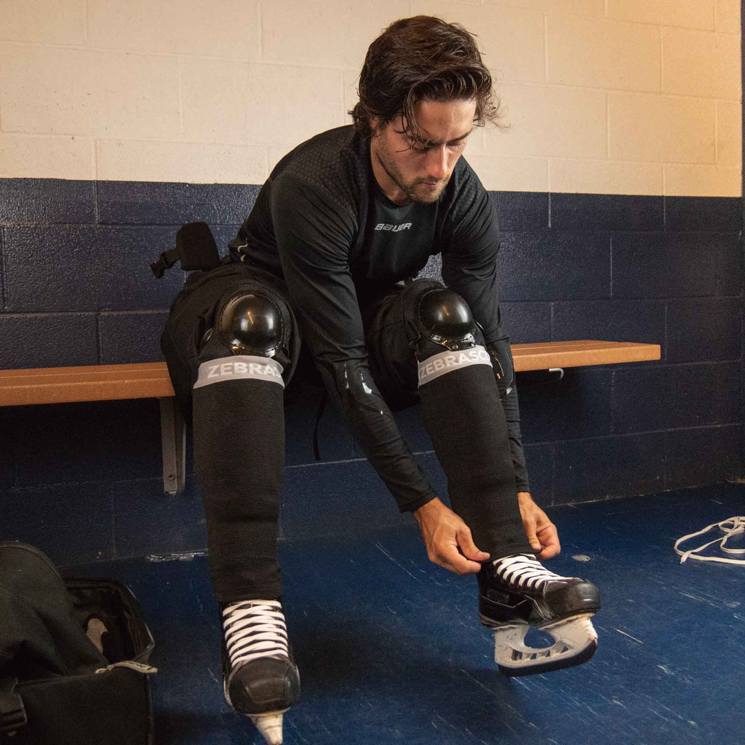 Zebrasclub hockey referee compression shin tights shin sleeve