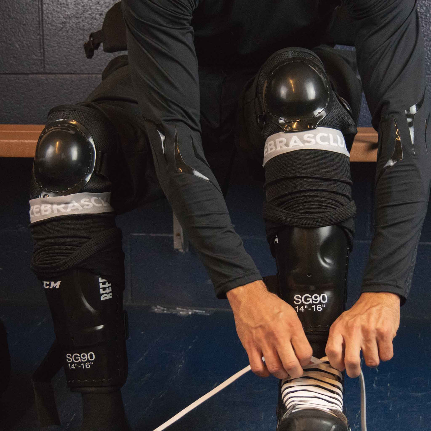 Zebrasclub hockey referee compression shin tights shin sleeve
