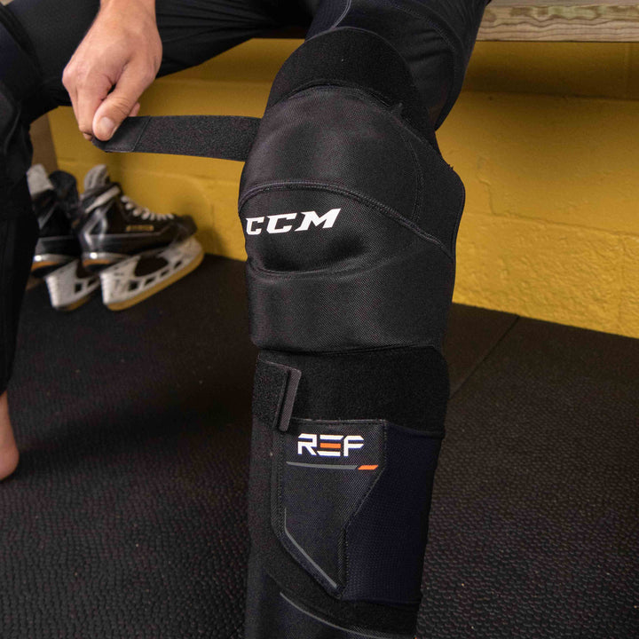 CCM SGREF referee shin guards from side