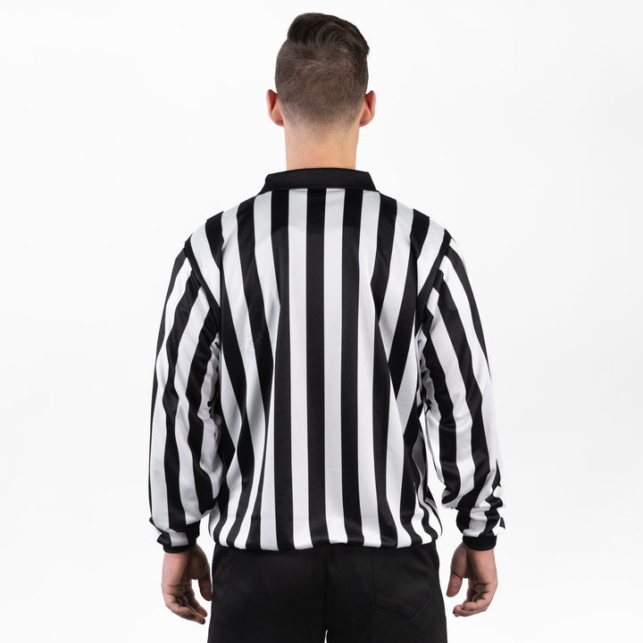 Zebrasclub ZL1 hockey referee jersey with snaps back view