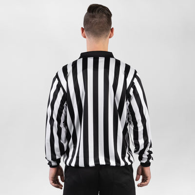 Zebrasclub ZL1 hockey referee jersey with snaps back view