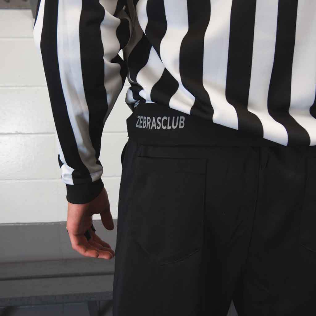waistband logo of the ZL1 hockey referee jersey