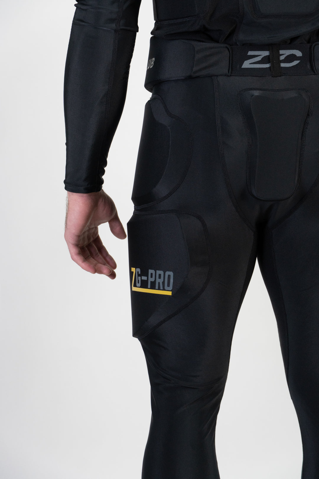 Zebrasclub ZG-PRO hockey officiating protective girdle pants with integrated cup back close view