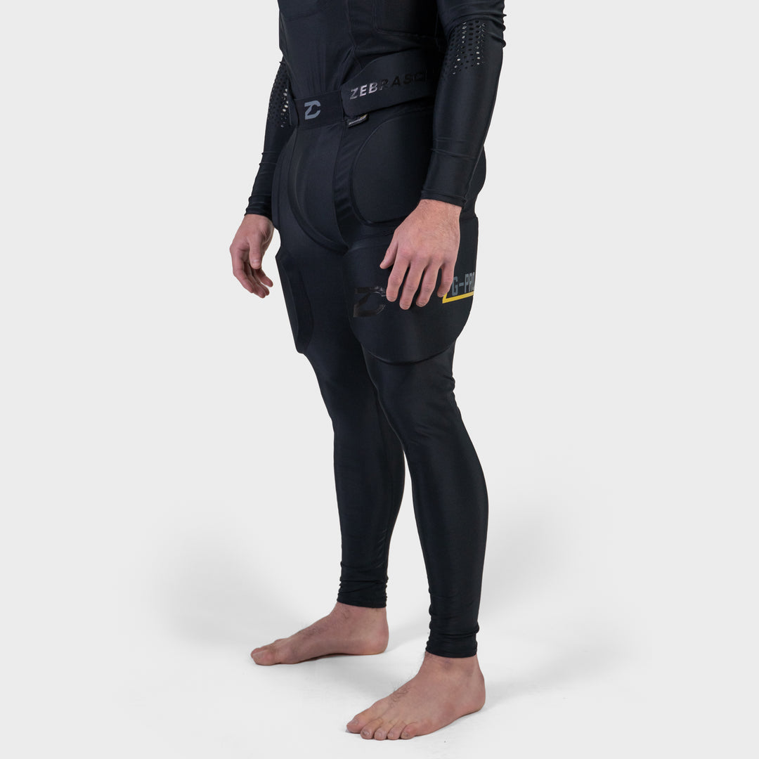 Zebrasclub ZG-PRO hockey officiating protective girdle pants with integrated cup side view