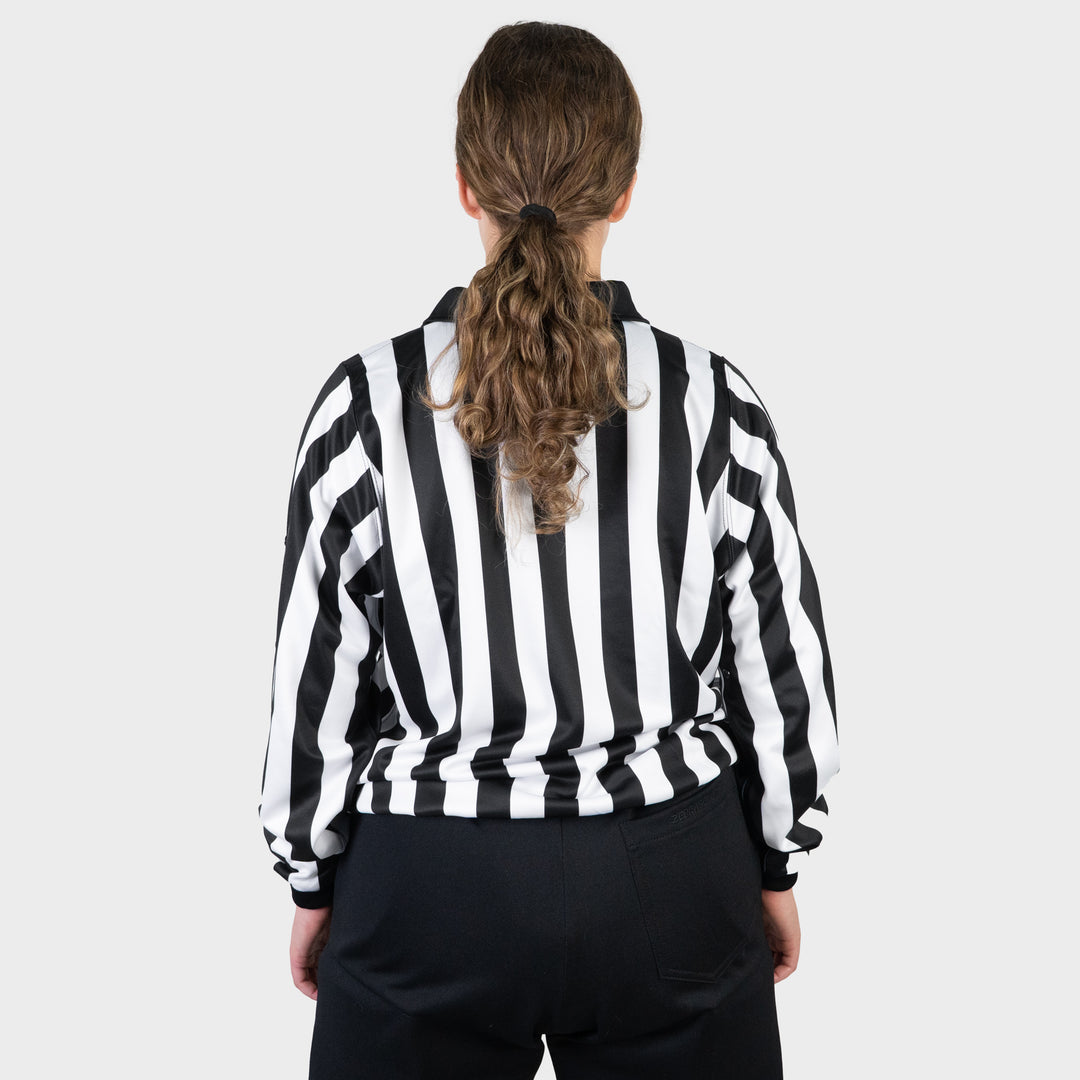 Zebrasclub ZL-PRO-W womens hockey officiating jersey with snaps back view