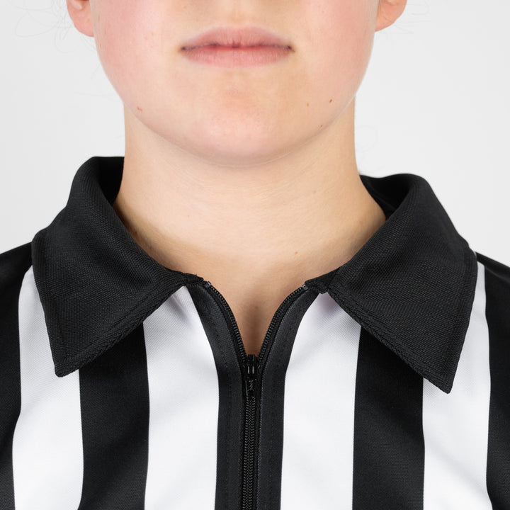 Zebrasclub ZL-PRO-W womens hockey officiating jersey with snaps collar with zip