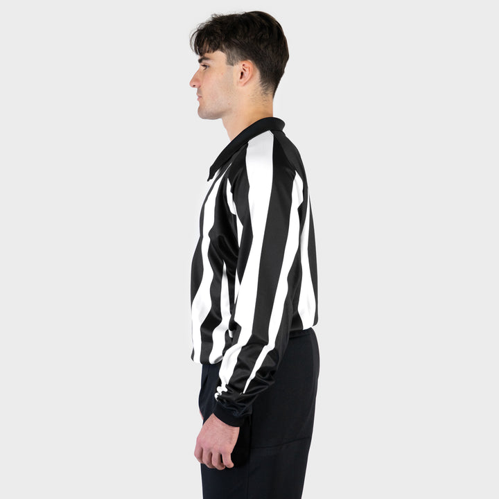 Zebrasclub ZLE hockey officiating jersey nhl style linesperson side view
