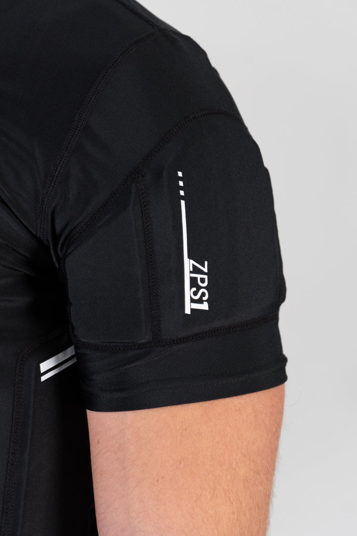Zebrasclub ZPS1 hockey referee padded shirt close view bicep