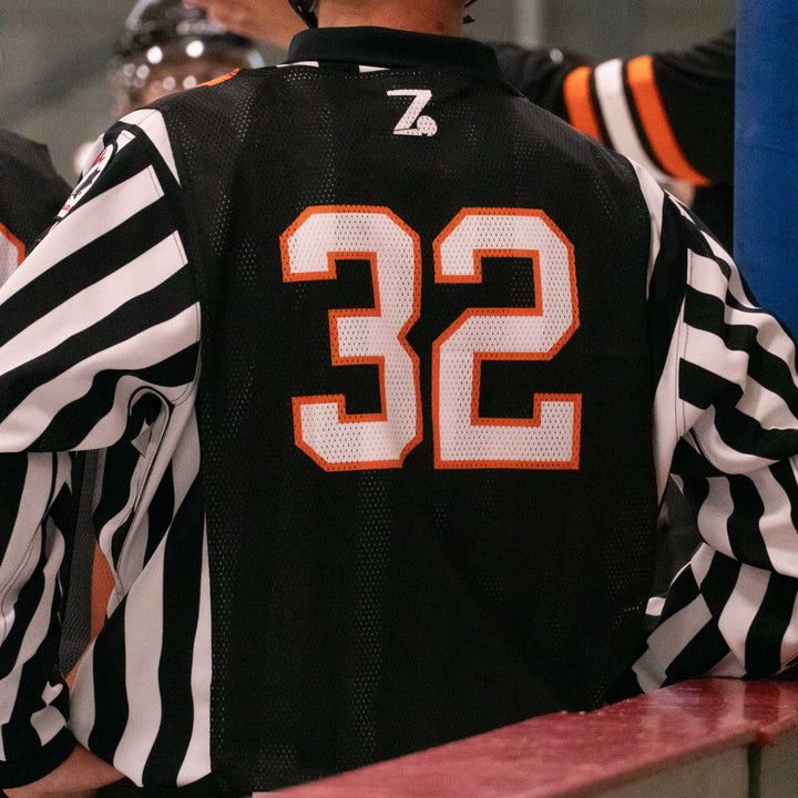 Zebrasclub hockey referee bib back view