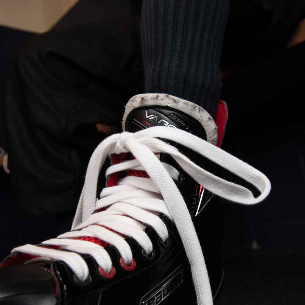 Zebrasclub white non waxed hockey referee laces tighten